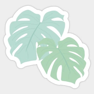 Pastel Monstera Deliciosa Leaves Sticker